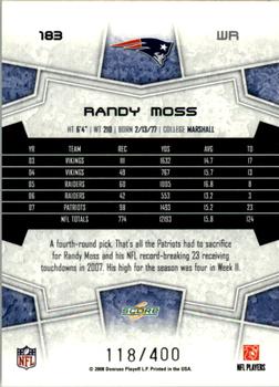 2008 Score - Gold Zone #183 Randy Moss Back