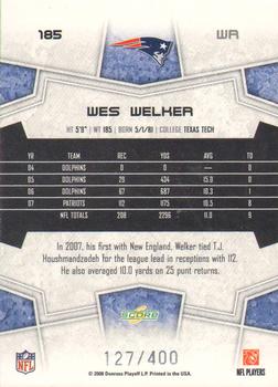 2008 Score - Gold Zone #185 Wes Welker Back