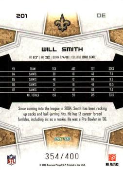 2008 Score - Gold Zone #201 Will Smith Back