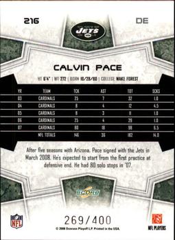 2008 Score - Gold Zone #216 Calvin Pace Back
