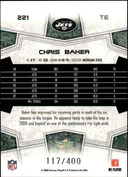2008 Score - Gold Zone #221 Chris Baker Back