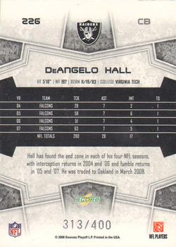 2008 Score - Gold Zone #226 DeAngelo Hall Back