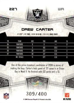 2008 Score - Gold Zone #227 Drew Carter Back
