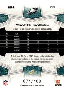 2008 Score - Gold Zone #238 Asante Samuel Back