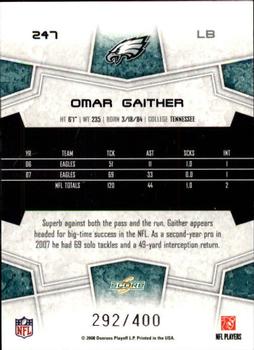 2008 Score - Gold Zone #247 Omar Gaither Back