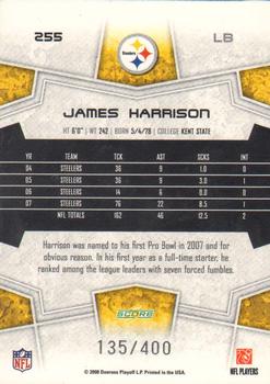 2008 Score - Gold Zone #255 James Harrison Back