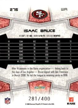2008 Score - Gold Zone #275 Isaac Bruce Back