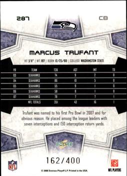 2008 Score - Gold Zone #287 Marcus Trufant Back