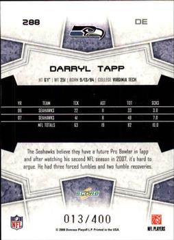2008 Score - Gold Zone #288 Darryl Tapp Back