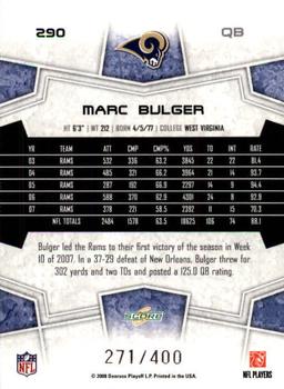2008 Score - Gold Zone #290 Marc Bulger Back