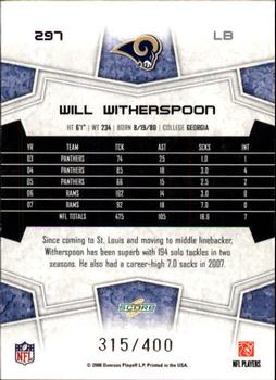2008 Score - Gold Zone #297 Will Witherspoon Back
