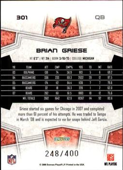 2008 Score - Gold Zone #301 Brian Griese Back