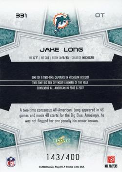 2008 Score - Gold Zone #331 Jake Long Back