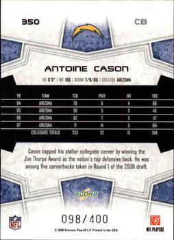 2008 Score - Gold Zone #350 Antoine Cason Back