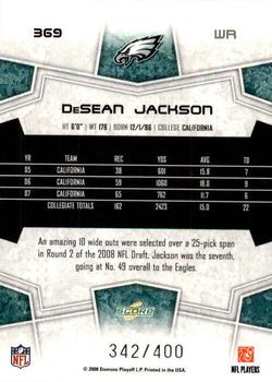 2008 Score - Gold Zone #369 DeSean Jackson Back