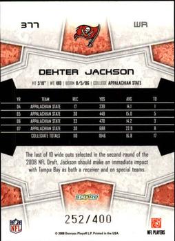 2008 Score - Gold Zone #377 Dexter Jackson Back