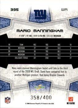 2008 Score - Gold Zone #395 Mario Manningham Back
