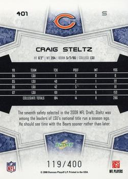 2008 Score - Gold Zone #401 Craig Steltz Back