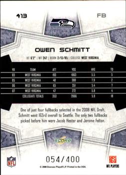 2008 Score - Gold Zone #413 Owen Schmitt Back