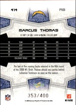 2008 Score - Gold Zone #414 Marcus Thomas Back
