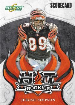 2008 Score - Hot Rookies Scorecard #HR-13 Jerome Simpson Front
