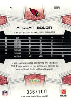 2008 Score - Red Zone #4 Anquan Boldin Back