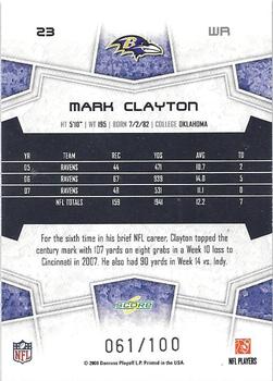 2008 Score - Red Zone #23 Mark Clayton Back