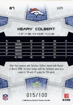 2008 Score - Red Zone #87 Keary Colbert Back