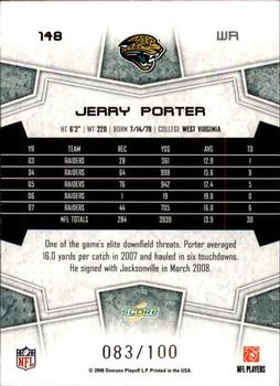 2008 Score - Red Zone #148 Jerry Porter Back