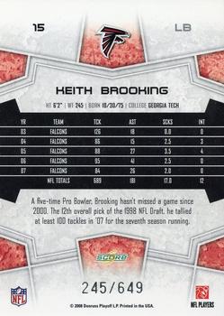 2008 Score - Scorecard #15 Keith Brooking Back