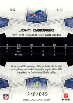 2008 Score - Scorecard #35 John DiGiorgio Back