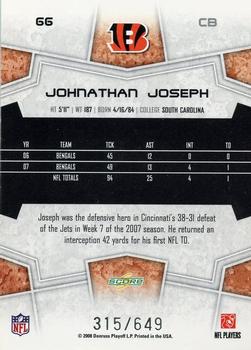 2008 Score - Scorecard #66 Johnathan Joseph Back