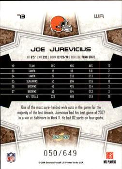 2008 Score - Scorecard #73 Joe Jurevicius Back