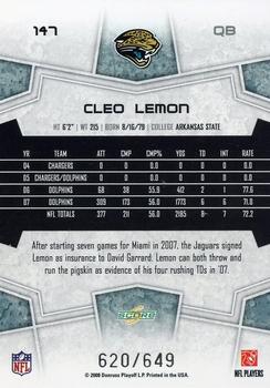 2008 Score - Scorecard #147 Cleo Lemon Back