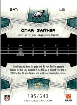 2008 Score - Scorecard #247 Omar Gaither Back