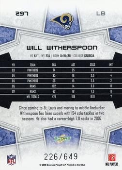 2008 Score - Scorecard #297 Will Witherspoon Back