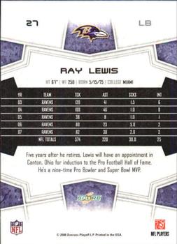 2008 Score - Super Bowl XLIII #27 Ray Lewis Back