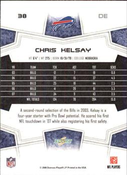 2008 Score - Super Bowl XLIII #38 Chris Kelsay Back