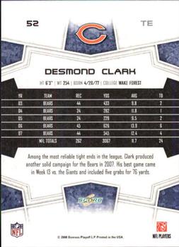 2008 Score - Super Bowl XLIII #52 Desmond Clark Back