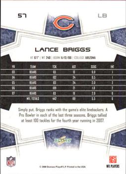 2008 Score - Super Bowl XLIII #57 Lance Briggs Back
