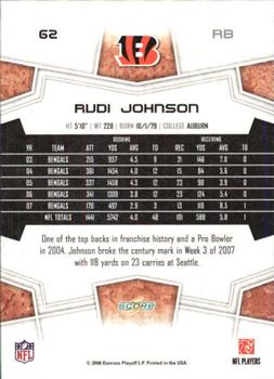 2008 Score - Super Bowl XLIII #62 Rudi Johnson Back