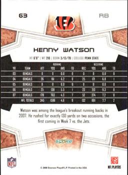 2008 Score - Super Bowl XLIII #63 Kenny Watson Back