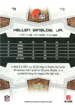 2008 Score - Super Bowl XLIII #71 Kellen Winslow, Jr. Back