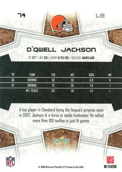 2008 Score - Super Bowl XLIII #74 D'Qwell Jackson Back