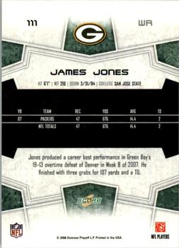 2008 Score - Super Bowl XLIII #111 James Jones Back