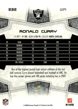 2008 Score - Super Bowl XLIII #232 Ronald Curry Back