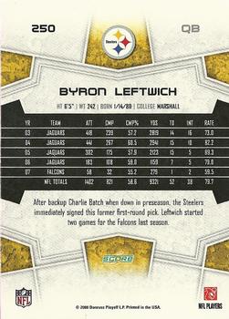 2008 Score - Super Bowl XLIII #250 Byron Leftwich Back