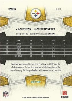 2008 Score - Super Bowl XLIII #255 James Harrison Back