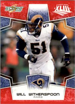 2008 Score - Super Bowl XLIII #297 Will Witherspoon Front
