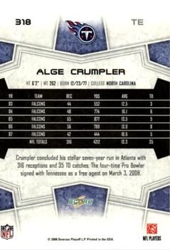 2008 Score - Super Bowl XLIII #318 Alge Crumpler Back